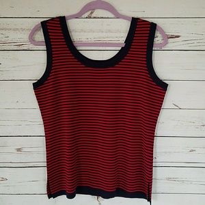 Misook Sleeveless Top Stripes Petite M